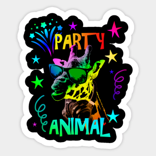 Giraffe Party Animal Sticker